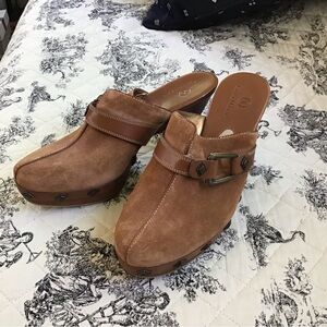 Authentic!* New* Cole Haan couture suede leather, high end mules/clog!